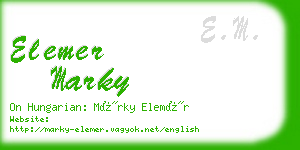 elemer marky business card